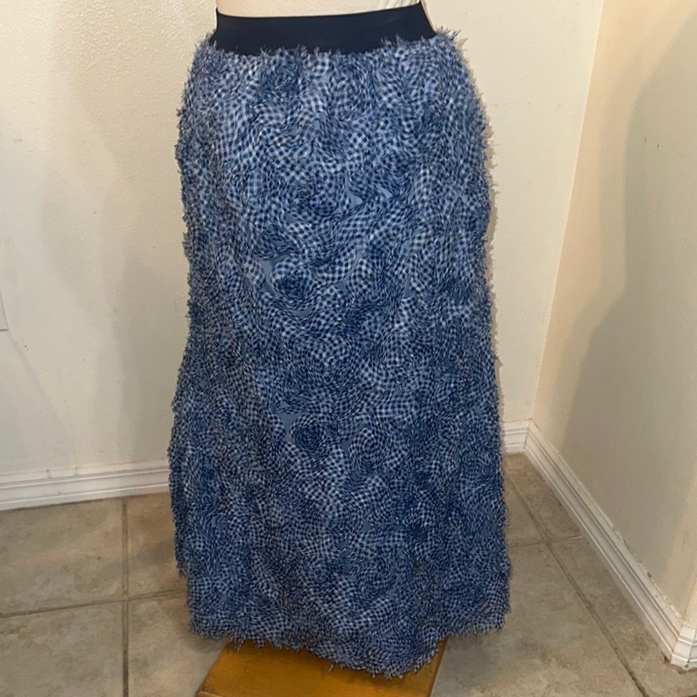 Carlisle Collection Elegant Blue Textured Women's Skirt Size 2